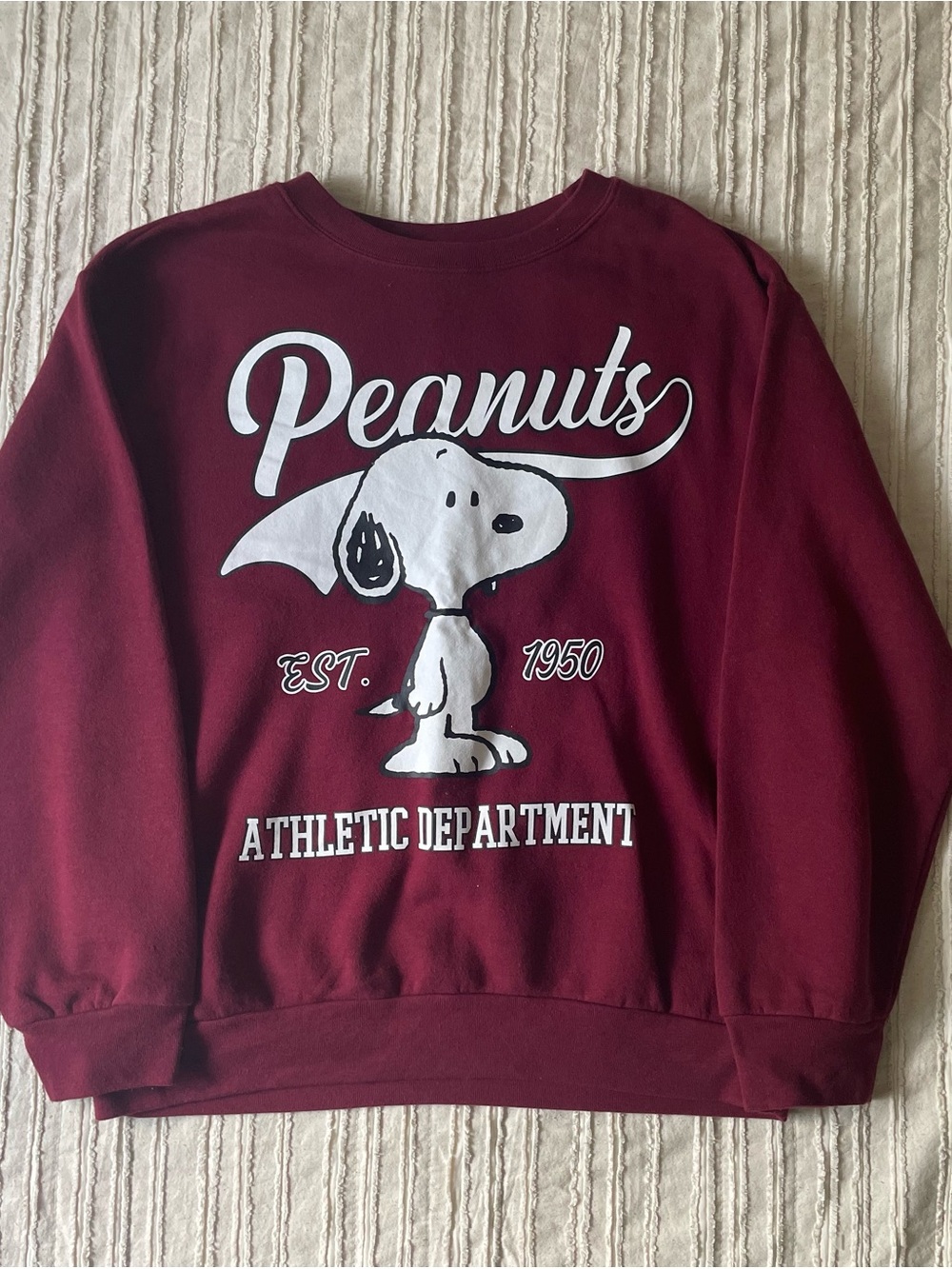 Peanuts Snoopy Burgundy Sweater